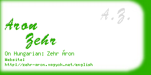 aron zehr business card