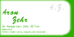 aron zehr business card